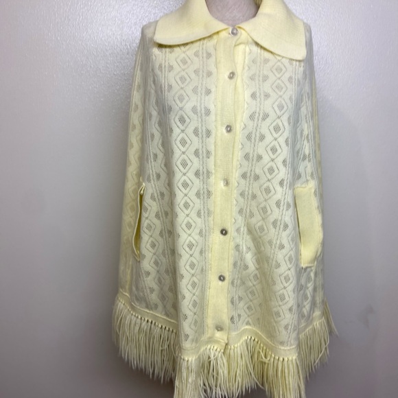 Vintage Sweaters - Vintage Yellow Poncho